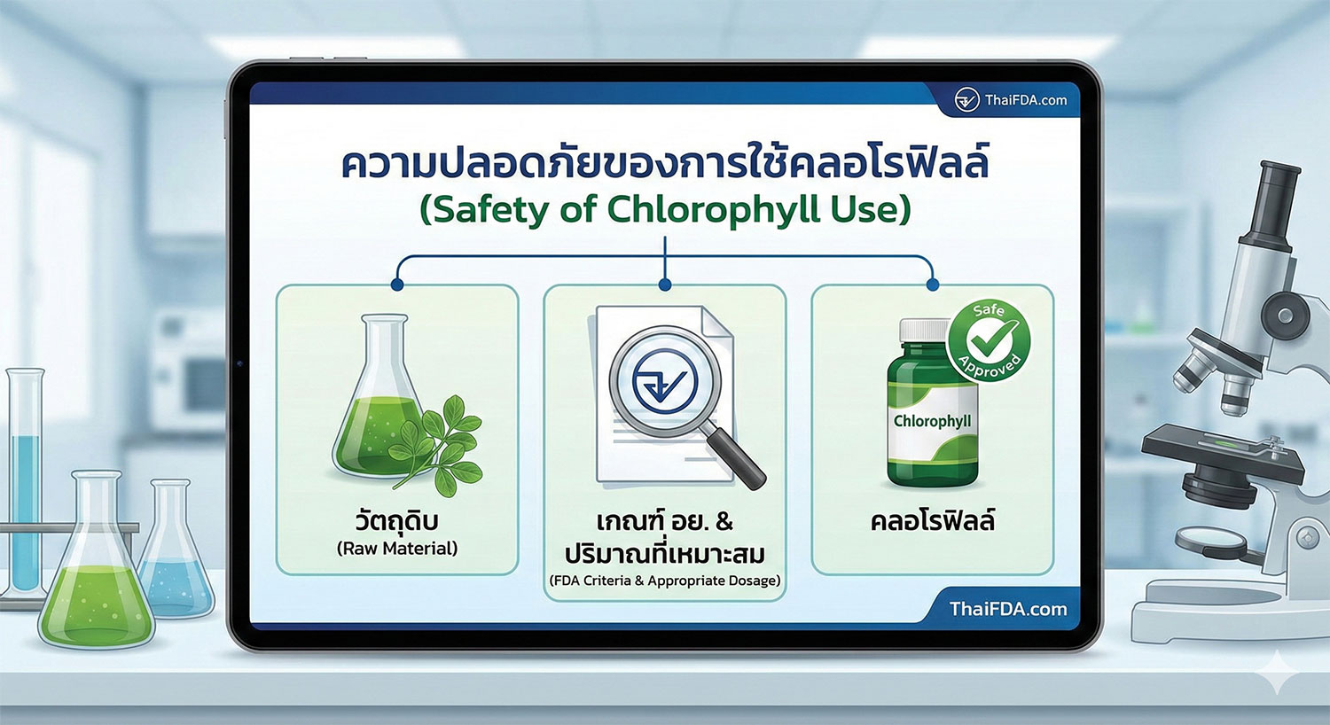 คลอโรฟิลล์ (Chlorophyll) ปลอดภัยจริงไหม? เปิดเกณฑ์ อย. ล่าสุดที่คนทำแบรนด์อาหารเสริมต้องรู้!