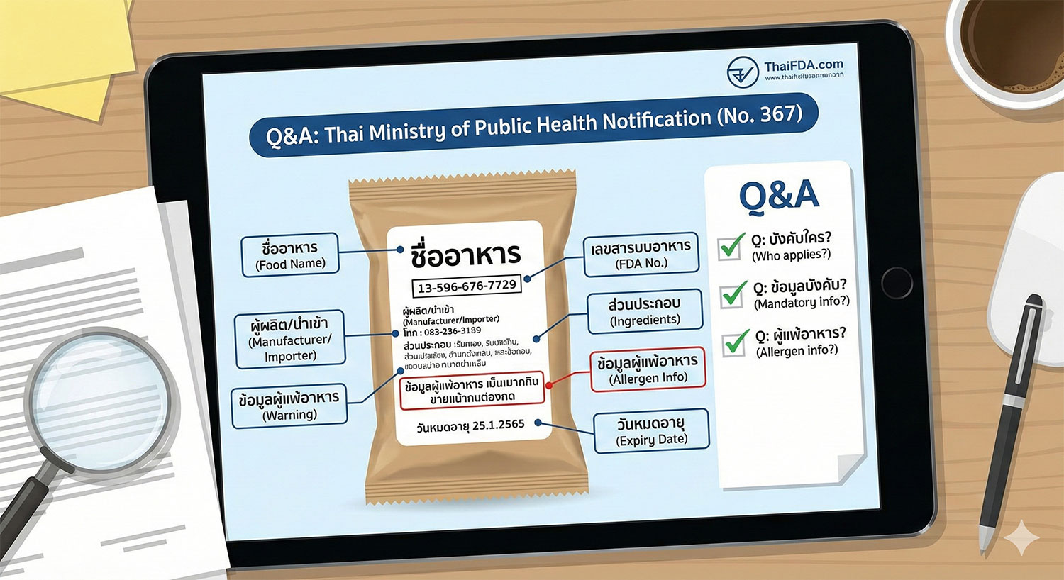 FAQ: เจาะลึกประกาศกระทรวงสาธารณสุข (ฉบับที่ 367) สรุปเรื่อง "ฉลากอาหาร" ที่ผู้ประกอบการต้องรู้ (Update 2026)